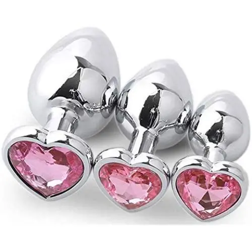 KM86-3-Piece Stainless Steel Heart-Shaped Metal Bútˉţs Pluĝs-Ms. Training Tool, Beginners kit (Pink) KM86-3-Piece Stainless Steel Heart-Shaped Metal Bútˉţs Pluĝs-Ms. Training Tool, Beginners kit (Pink)