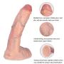 Hyper Realistic Ultra Soft Silicone Dildo Lifelike Vein Superior Penis Dual Layer Liquid Silicone Bendable Penis with Suction Cup Adult Sex Massage Masturbation Toys for Women 7.3 inch (Natural Flesh)