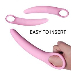 Shcasa Anus Training Expander– Butt Plug Beginners for Male, 2 Size Soft Silicone Finger Anal Plug (Pink)