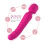 Wireless Handheld Heated Wand Massager 7 Powerful Vibration Modes for Sports Recovery and Muscle Aches-Rose Red