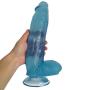 Massaging 12in Women Double Pleasure Suction Massager - Hand Free Play - T2021E (Color : Blue)