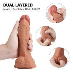 JDesto- 7.48inch Soft Handsfree Huge D&î`ldɔ Massage for Women DEPUR (Color : Flesh)