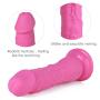 Louviva Realistic Liquid Silicone Dildo, 7" Lifelike Masturbation Sex Toys with Suction Cup for Women (Pink)