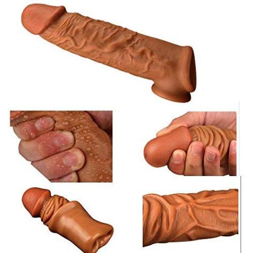 (2ps) Liquid Silicone Silicone penile Condom Expander expands Male Chastity Toys Lengthen Cock Sleeves