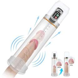 Mixfun Electric Penis Pump Vacuum Pump Penis Suction Massager Male Enhancement Penis Growth Pump USB Rechargeable Presure Adjustment 4 Stages Portable Lightweight for Men Toys with 2 Spare Seals