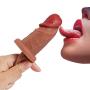 Anfei Realistic Ultra-Soft Dildo, Premium Liquid Silicone Penis, Flexible Mouth Flirting Sex Toys for Female Masturbation (3.9 Inch)