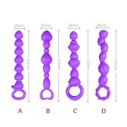 XL-Massagers Big Ball Plug Convenience Glass Flexible Large Beads Plug Toys for Women Men Couples (Color : A Type)