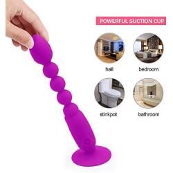 Anal Vibrator Prostate Massager for Men - Adorime Waterproof Vibrating G-spot Vaginal Sex Toy Butt Plug for Women, Rechargeable Hands-Free Suction Cup Prostate Spot Stimulator with 10 Modes(Purple)