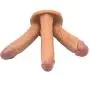 Lfcmf 3 Headed Massage Waterproof Flexible 3 Sided Strápless Toy for Couples Play (Color : Brown)