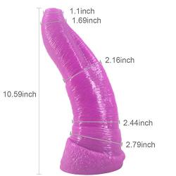 Sexbaby Realistic Animal Dildo Oversized Elephant Penis Female Masturbator Vaginal Massage for Women (Purple)