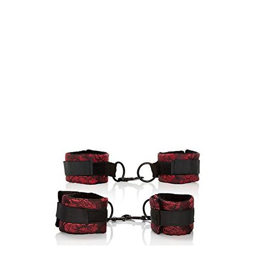 CalExotics Scandal Universal Cuff Set – Luxury Bondage Handcuffs – BDSM Toys for Couples - Red