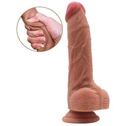 QiuQiuK Flesh 8.07 Inch Realistic Lifelike Toys for Women Silicone Tools with Suction Cup