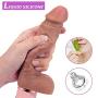 Vibrating Realistic Dildo G-spot Vibrator - Bendable Liquid Silicone Fake Penis with 7 Modes Vibrations for Orgasm - Fondlove Lifelike Flexible Soft Cock Sex Toy for Lesbian, Gay, Women and Couple