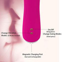 Tongue Vibrator G-Spot Stimulation Clitoral Vibrators with 8 Swing Modes, Treediride Nipple Anal Vagina Massage with Heating Function and 8 Vibrations