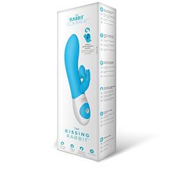 The Kissing Rabbit USB Rechargeable Clitoral Suction Silicone Vibrator Splashproof Blue