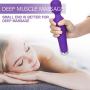 Mini Wand Massager, Fovel Wireless Cordless Portable Small Size Handheld Powerful Massage for Back Neck Shoulder 5 Vibrations & 5 Intensities Silent Waterproof USB Chargeable,Purple Rose