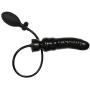 EXLATEX Adults Inflatable Pump Latex Solid Dildo with Plug Latex Masturbation (One size, Black)