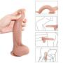 7 inch Realistic Silicone Dildo for Beginner, Ultra Soft Dildo Women with Strong Suction Cup, Lifelike Penis for Hands-Free, with Balls for Vaginal G-spot and Anal Play