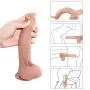 7 inch Realistic Silicone Dildo for Beginner, Ultra Soft Dildo Women with Strong Suction Cup, Lifelike Penis for Hands-Free, with Balls for Vaginal G-spot and Anal Play