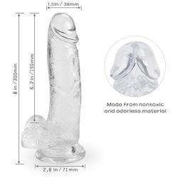 8 Inch Realistic Silicone D-î-ldo for Women Massager Soft and Health DT5 HMBE9327