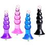 BUBUCAST 10.5x2.5cm 5 Balls Silicone Amal Beads Plugs Strong Suction Cup Toys for Women Men