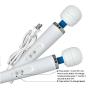 Therapeutic Personal Massager Love Magic 20 Speed Plug-in Full Body Massage Wand Powerful Motor Waterproof - White