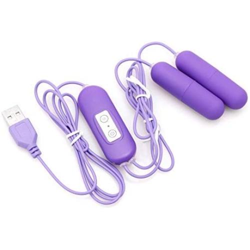 keaiduoa Waterproof Vibrating Double Eggs USB Powerful 10 Mode Vibrator Female Sexy Toy (Purple)