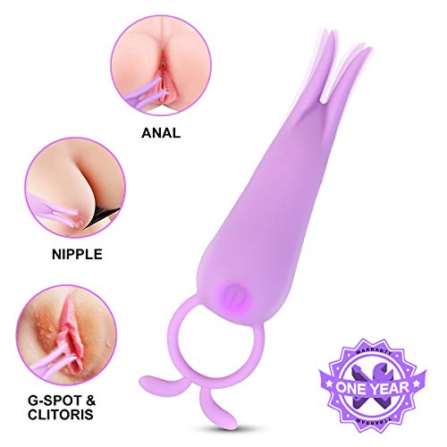 Clitoral & G-Spot 2 in 1 Rabbit Vibrator, Fovel Bullet Clit Sex Toy Dildos for Women 10 Powerful Intensities Female Mini Adult for Anal Nipple Waterproof Rechargeable Stimulation for Couple Play，Lilac