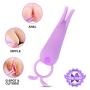 Clitoral & G-Spot 2 in 1 Rabbit Vibrator, Fovel Bullet Clit Sex Toy Dildos for Women 10 Powerful Intensities Female Mini Adult for Anal Nipple Waterproof Rechargeable Stimulation for Couple Play，Lilac