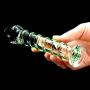 Huge Big Size Double Head Ultra Smooth Crystal Glass Stick Ridged Spiral Designed for Women Men