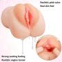 Pocket Pussy, Greenpinecone Male Masturbator Cup, Realistic Sex Toys 3D Realistic Vagina Masturbation Stroker with 2 Cock Rings for Intense Stimulation Real-Life Touch and Feeling