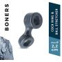 BONERS Cock Ring and Ball Stretcher- Dark Grey - 100% Soft TPE Penis Ring