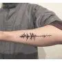 SanerLian Black Geometry Tree Tattoo Sticker Moon Phase Arrow Temporary Fake Tatoo Waterproof Men Women Arm Shoulder Back Body Art 13.8X4cm Set of 12