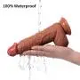 Realistic Silicone Dildo with Suction Cup - Adorime 8 inch Double Layer Thick Penis Dong Cock Sex Toys for Women Vaginal G-spot and Anal Play