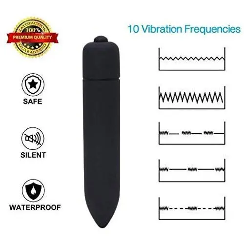 Bullet Vagina Stimulator Vibration Massager，Mini Clitoris Vagina Massager with 10 Patterns Waterproof G Spot Vibrator Adult Sex Toys for Women Couple (Black)