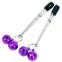 Eastern Delights Nipple Clamps, Adjustable Style with Purple Bell for Couples Eastern Delights Nipple Clamps, Adjustable Style with Purple Bell for Couples