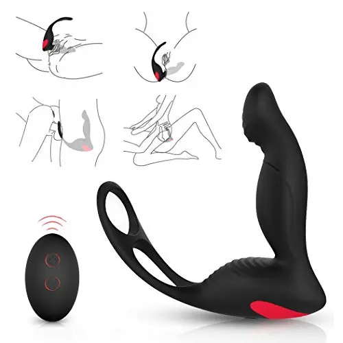 9 Speed Vibration Male Próstátá Massager Ânús Massage Stick ἈnἈl Bút ţ Plúg with Ċlóck Ring Rechargeable Waterproof ṔeńŃis Síx Toys for Men