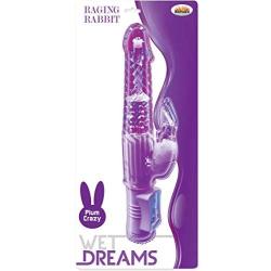 Hott Products Wet Dreams Raging Rabbit Vibrator, Purple, Plum Crazy, 0.56 Pound