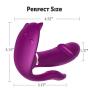 Wearable Heating G-Spot Vibrator Remote Control Clitoris G-Spot and Anus Triple Massager Waterproof Female Masturbation Dildo Vibrating Wand Rechargeable Vagina Stimulate Butterfly Vibrator