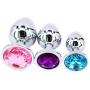 Eastern Delights Steel Metal Plated Jeweled Butt Anal Plug Large Medium Small