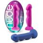 8" Realistic Sensa Feel Dual Density Dildo - Platinum Silicone - Ridged Cock Dong - Suction Cup Harness Compatible - Sex Toy for Women - Sex Toy for Adults (Indigo)