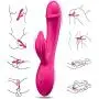 G Spot Rabbit Vibrator, Sexy Slave Ava Clitoral Stimulator with Tongue Tickler, Liquid Silicone Waterproof Dildo Massager with 7 Vibration, Quiet Dual Stimulation Sex Toys for Women, Rose Pink G Spot Rabbit Vibrator, Sexy Slave Ava Clitoral Stimulator with Tongue Tickler, Liquid Silicone Waterproof Dildo Massager with 7 Vibration, Quiet Dual Stimulation Sex Toys for Women, Rose Pink