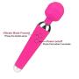 Wand Massager Waterproof with USB Rechargeable10 Powerful Multi Speed Strong Vibration Patterns, Rechargeable Magic Body Handheld Massager for Muscle Aches and Sports Recovery (Pink)