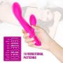 G-Spot Rabbit Vibrator with Lifelike Texture for Women Clitoris Stimulation | Lyps Holly - Waterproof Silicone Dildo Clit Dual Action Stimulator with 10 Powerful and Silent Vibration Patterns