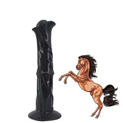 Realistic Animal Dildo Big Horse Penis Ultra Long Cock Female Masturbator Sexbaby Hand Free Suction Cup Vaginal Massage for Women (Black)