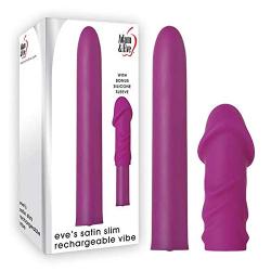 Eves Satin Slim Rechargeable Vibe with Bonus Sleeve