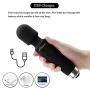 Personal hot Waterproof Useful Magic Massager with 20 Wand Vibration Modes Powerful Maximum Speed 7200RPM Soft Material Cordless Quiet for Muscle Aches Handheld & Sports Recovery - Black Travel Gift