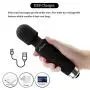 Personal hot Waterproof Useful Magic Massager with 20 Wand Vibration Modes Powerful Maximum Speed 7200RPM Soft Material Cordless Quiet for Muscle Aches Handheld & Sports Recovery - Black Travel Gift