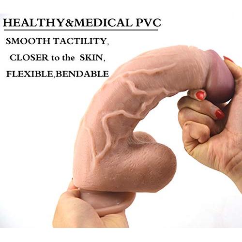 10 Inch Realistic Soft Dillo with Suction Cup Handheld Massage Waterproof Wand Gift Toy for Female