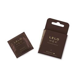 LELO HEX Respect, XL Size, Luxury Condoms with Unique Hexagonal Structure, Thin Yet Strong Latex Condom, Lubricated (3 pack)